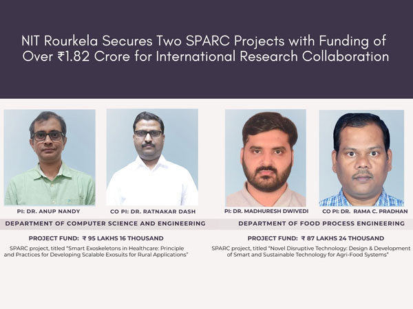 NIT Rourkela Faculty Awards NIT Rourkela Secures Two SPARC Projects over ?1.82 Crore to Strengthen International Research Engagement!